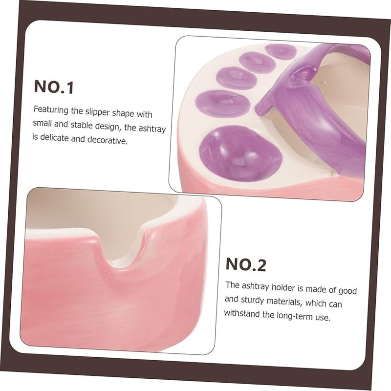 منفضة سجائر على شكل شبشب سيراميك مقاومة للحريق حامل رماد زخرفي للمنزل المكتب البار - Image 3